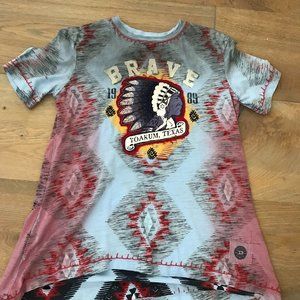 Double D Ranch Womens Top - XS - blue/red